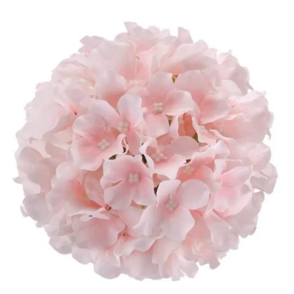 20 Pack | Light Pink Silk Hydrangea Heads Flowers Stems Home Wedding Floral